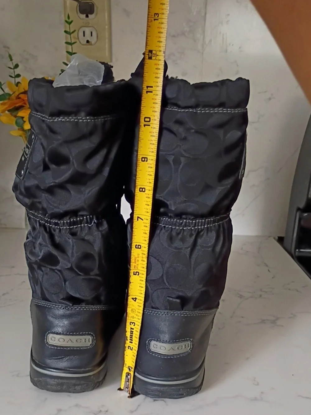Coach Women's Black Winter Lace-Up Boots